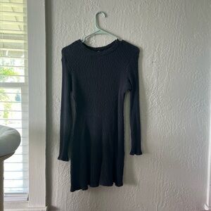 Billabong Dark Grey Long Sleeve Ribbed Dress